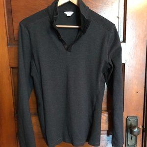 Gray Half Button Pullover